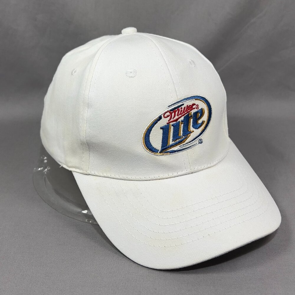 Acme Miller Lite Beer Strapback Hat Cap White Adjustable Baseball Golfer Mens